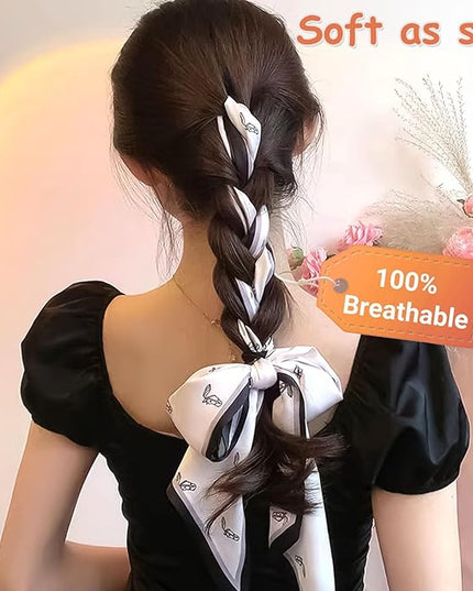 Dailyacc Hair Scarf for Women Fashion Silky Satin Headscarf Wrap Breathable Lightweight Neck Scarves For Handbag
