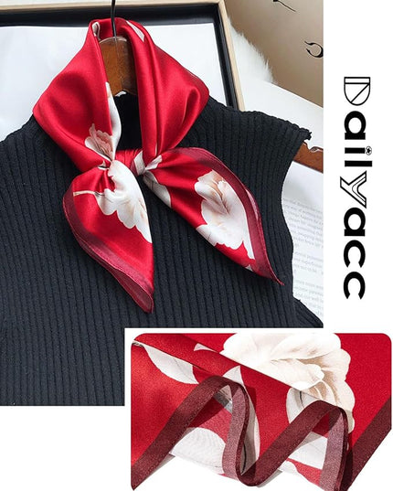 Dailyacc Hair Bandanas Scarf For Women Lightweight Fashion Neck Silk Satin Head Scarves For Sleeping Handbags Scarf