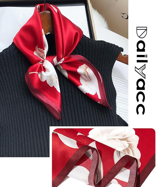 Dailyacc Hair Bandanas Scarf For Women Lightweight Fashion Neck Silk Satin Head Scarves For Sleeping Handbags Scarf