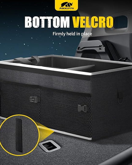 MIKKUPPA Car Trunk Organizer - 65L Collapsible Trunk Organizer with Lid, Sturdy Car Storage for SUV Auto Truck Van with Adjustable Straps and Non Slip Bottom