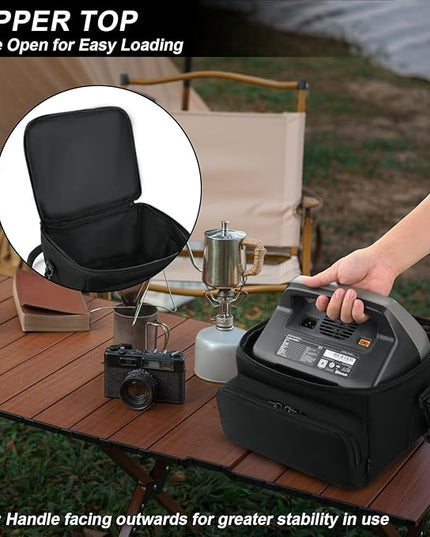 Cosmos Portable Power Station Carrying Case Bag Compatible with Eco-flow River 2/3-256Wh Generator Protective Shoulder Storage Bag Cover with Pocket for Outdoor Travel Camping Charging Accessories