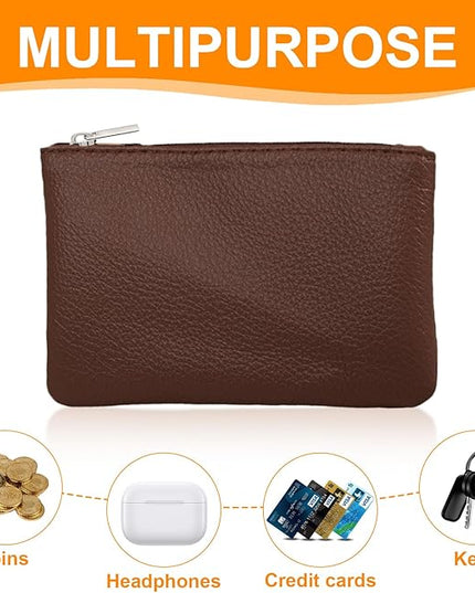 4Pcs Small Coin Purse,Leather Zipper Pouch Change Purse With Zipper Coin Pouch for Men Women Small Coin Bag Portable Change Wallet Mini Coin Pocket Pouch Change Holder for Women Change Purse for Coins