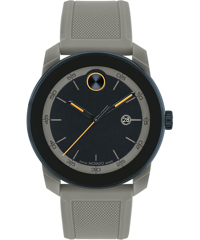 Movado Bold TR90 Ultra Modern Watch for Men and Women - Swiss Quartz 3H Movement, Leather Strap - Water Resistant 3ATM/30 Meters - Sporty Style Wristwatch for Everyone - 42mm