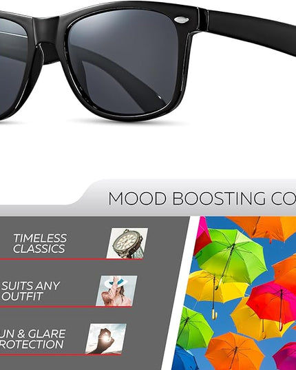 Retro Rewind Polarized Sunglasses for Men and Women - UV Protection Classic Sun Glasses