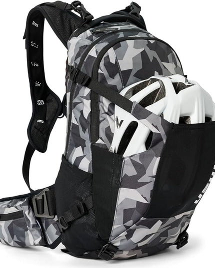 USWE Shred 25L Backpack, a High End Daypack for MTB, E-MTB, Mountain Bike, Camo/Black