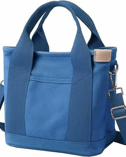 Small Tote Bag with Zipper, 2024 Canvas Multi-Pocket Crossbody Bag Shoulder Bag Satchel Hobo Bag Messenger Bag