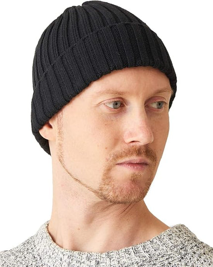 CHARM Mens Cotton Fisherman Beanie - Ribbed Trawler Knit Cap Womens Slouch Hat