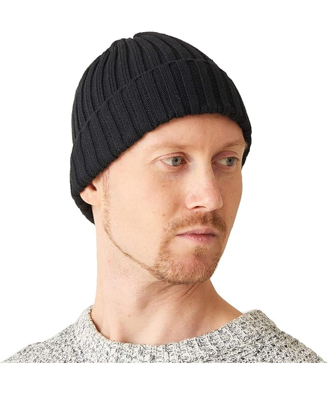CHARM Mens Cotton Fisherman Beanie - Ribbed Trawler Knit Cap Womens Slouch Hat
