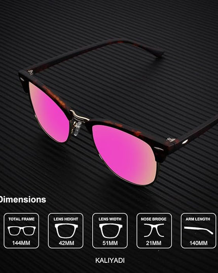 KALIYADI Polarized Sunglasses for Men and Women Semi-Rimless Frame Driving Sun glasses UV Blocking
