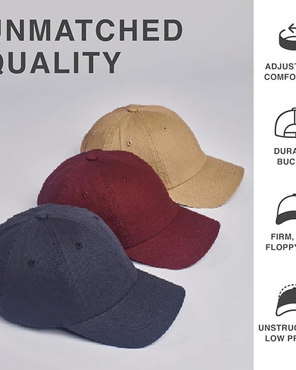 E BY ELIDAN Classic Dad Hat Cotton, Low-Profile Plain Baseball Cap, Adjustable, Breathable and Packable