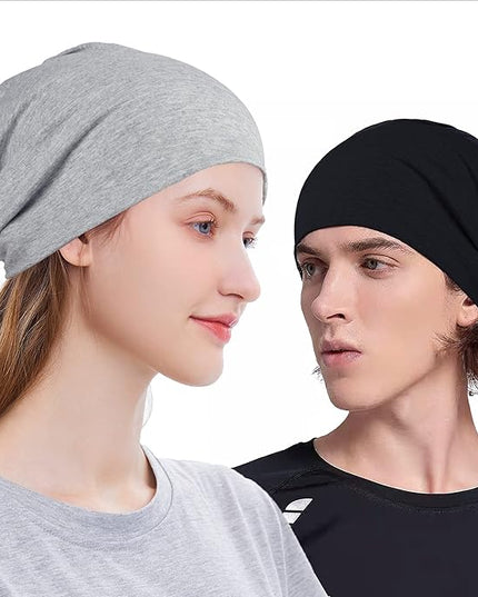 ELLEWIN Cotton Slouchy Beanie Hip-Hop Soft Lightweight Running Beanie Adult Dwarf Hats Chemo Cap for Men Women