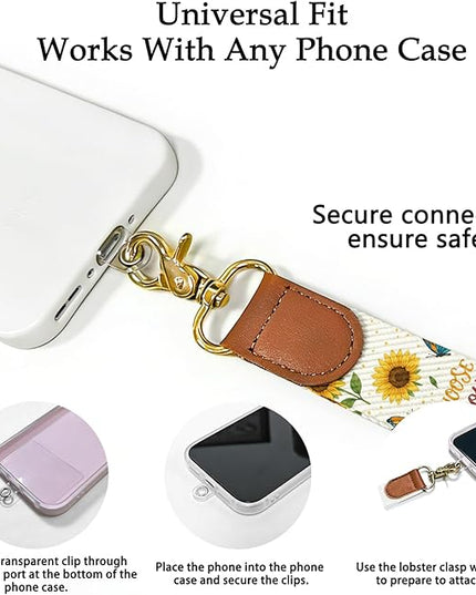 Phone Lanyard Wrist Crossbody Strap, Adjustable Sunflower Cell Phone Lanyard for Phones, Car Keys, Wallet and ID Card – Universal Hands-Free Set