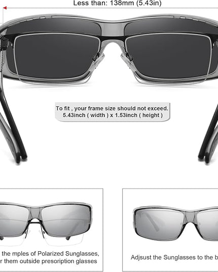 MEETSUN Fit Over Glasses Sunglasses for Men Women,Wrap Around Sunglasses Polarized UV400 Protection