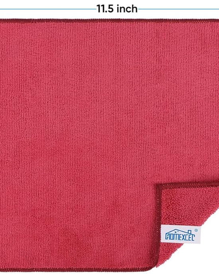 HOMEXCEL Red Microfiber Cleaning Cloth, 12 Pack Premium Microfiber Towels for Cars, Lint Free, Scratch-Free, Highly Absorbent, Reusable Cleaning Rags for Car, Household, Kitchen, Window, 11.5"X11.5"