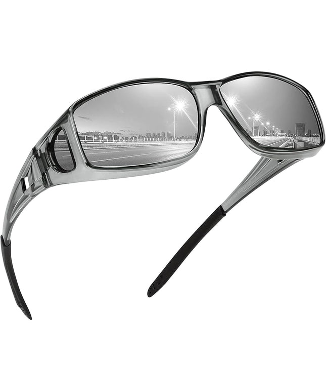 MEETSUN Fit Over Glasses Sunglasses for Men Women,Wrap Around Sunglasses Polarized UV400 Protection