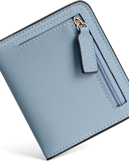 Toughergun Women’s Small Slim Leather Wallet with RFID Protection, Compact Bifold Mini Purse with Clear ID Window