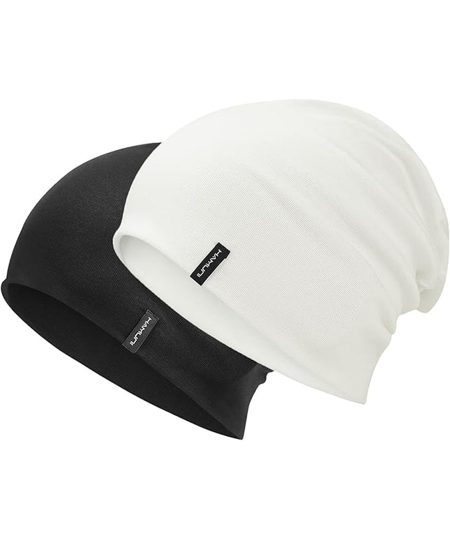 Slouchy Beanie for Women Men Soft Cotton Chemo Hats Double-Layer Warm Beanie Cap for Daily Wear & Transitional Seasons