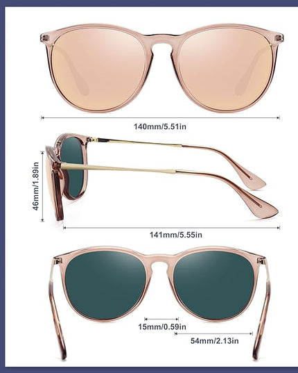 WOWSUN Retro Polarized Sunglasses Womens 2026 Trendy Round Classic Glasses