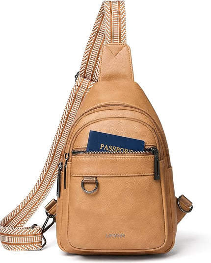 7L Sling Bag for Women Men Vegan Leather Crossbody Bags Fanny Pack Purse Backpack Over Shoulder Bag Travel Anti Theft