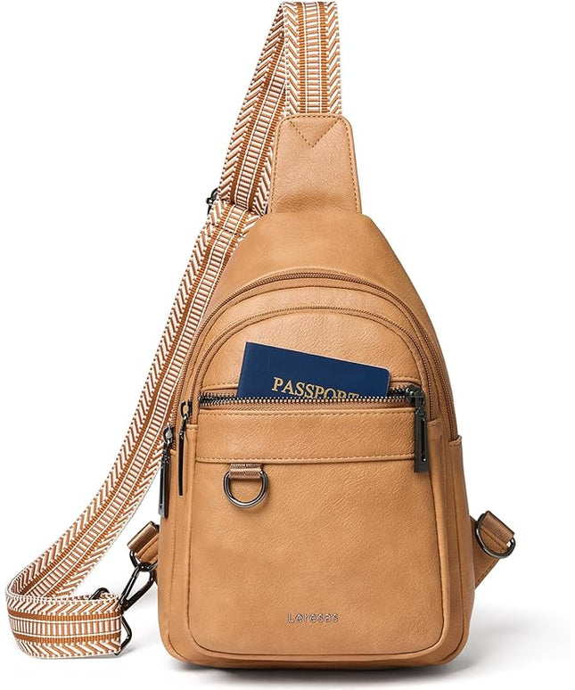 7L Sling Bag for Women Men Vegan Leather Crossbody Bags Fanny Pack Purse Backpack Over Shoulder Bag Travel Anti Theft