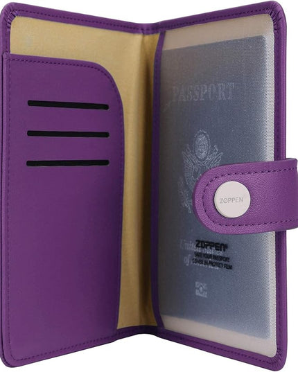 ZOPPEN Passport Holder Women, Passport Cover Travel Wallet Rfid Blocking Passport Wallet Cover Case Travel Essentials Document Organizer, Lilac Purple