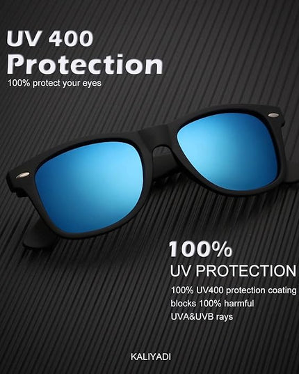 KALIYADI Polarized Sunglasses for Men and Women Matte Finish Sun glasses Color Mirror Lens UV Blocking (3 Pack)