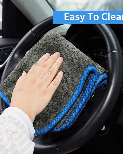 Car Wash Brush with Long Handle, Microfiber Towels Car Wash Kit Cleaning Supplies, Car Wash Mop Mitt with 2 Replacement Head , Extension Pole Car Brush Cleaning Kit for Cars Trucks