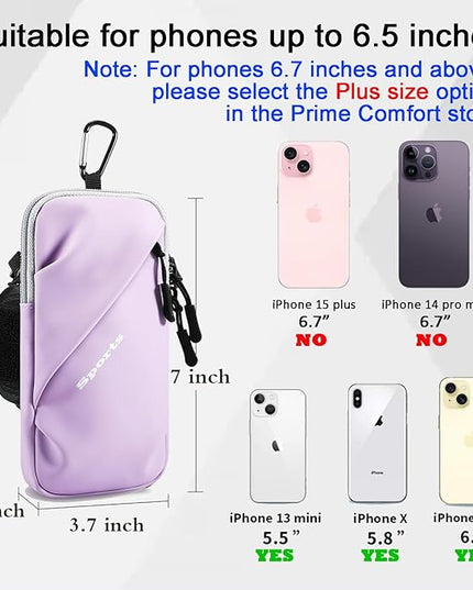 Cell Phone Holder for Walking, Running, Arm Band for Phone, Cell Phone Purse, Cross Body Phone Bag, Phone Holster, Cell Phone Carrier for Men Women, Phone Pouch (Purple)