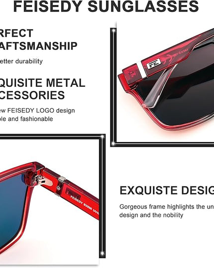 FEISEDY Sunglasses for Women Men, Fashion Mirrored Single Lens, Driving Beach Sunnies UV400 Shades B2996