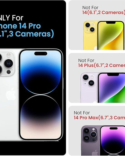 FireNova for iPhone 14 Pro Case, Silicone Upgraded [Camera Protection] Phone Case with [2 Screen Protectors], Soft Anti-Scratch Microfiber Lining Inside, 6.1 inch, Midnight Green