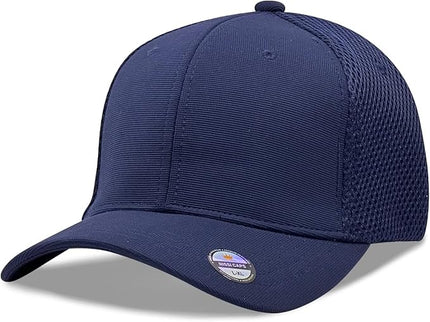 [2 Pack] Hybrid Stretch-Fitted Trucker Cap, Baseball Cap with Air Mesh