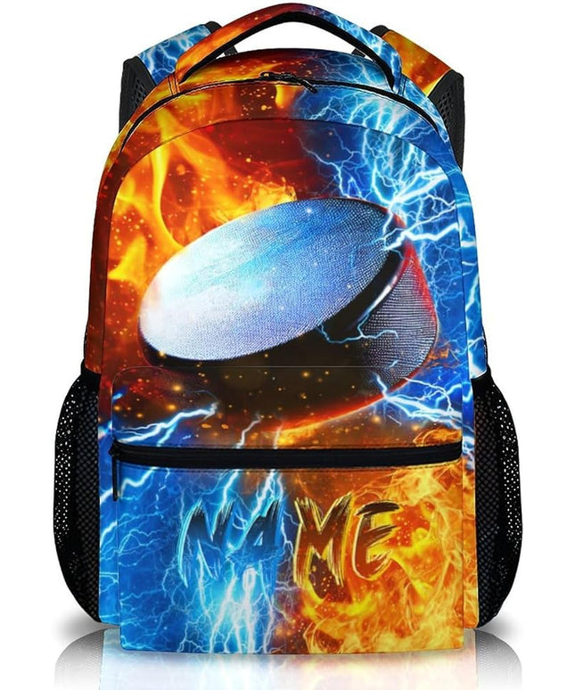 Kids Backpack for Boys Custom Hockey Schoolbag for Kindergarten Elementary Primary, Durable School Supplies