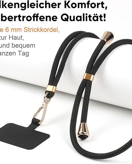 Phone Lanyard Universal Crossbody Cell Phone Strap Anti-Theft Adjustable Neck Lanyard for iPhone 17 Pro Max 2pcs Phone Patchs Tether Pads Apricot Tint