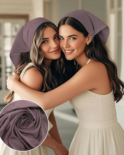27" Cotton Hair Bandana for Women, Ladies Solid Color Neck Scarf Women's Square Scarves for Beach Dating Leisure