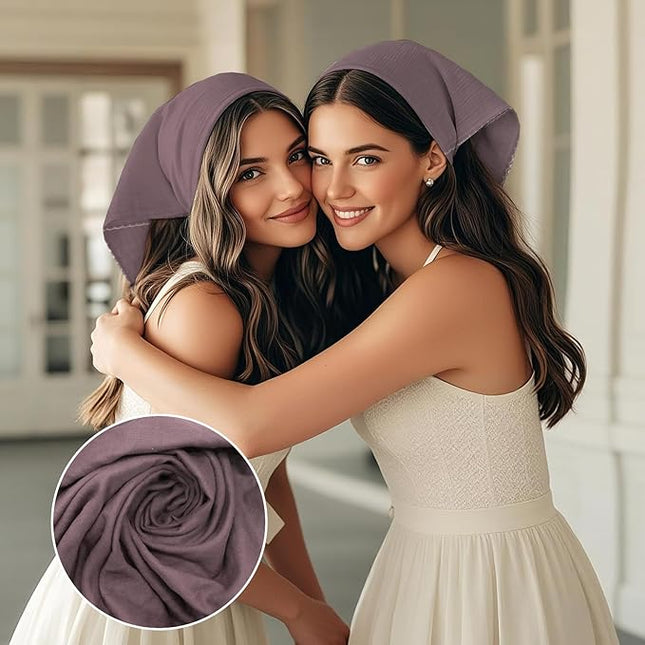 27" Cotton Hair Bandana for Women, Ladies Solid Color Neck Scarf Women's Square Scarves for Beach Dating Leisure