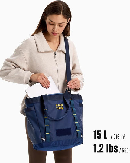 Utility Tote 15L, Over Shoulder & Crossbody Carry, Water Repellent, Full Zip, Laptop Sleeve