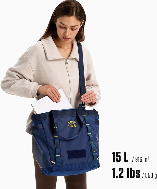 Utility Tote 15L, Over Shoulder & Crossbody Carry, Water Repellent, Full Zip, Laptop Sleeve