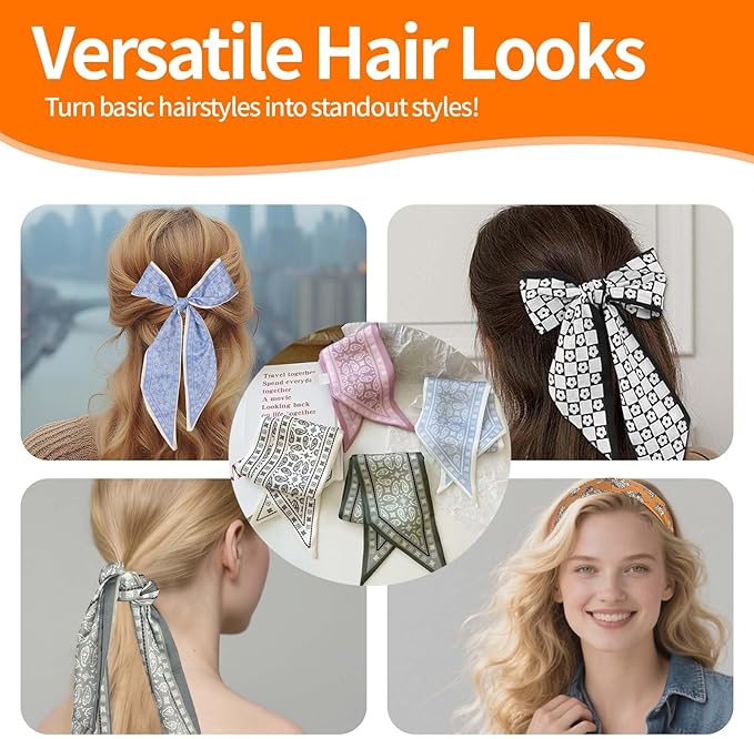 24PCS Fashion Scarves for Women Multifunctional Neck Scarves Purse Scarf Headbands for Bags Hair Accessories