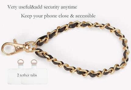 Phone Charms Strap Wrist Chain Bracelet Phone Strap Detachable Anti Theft Anti-Fall Safety Hands-Free(2xPads) Fit Apple&Most Smartphones