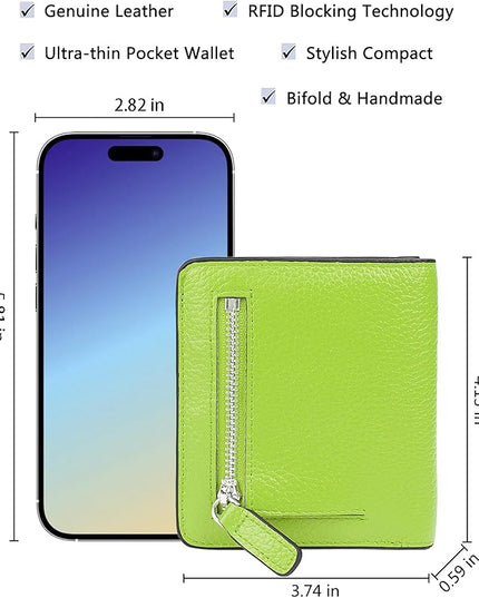 AINIMOER Small Leather Wallet for Women, Ladies Credit Card Holder RFID Blocking Women's Mini Bifold Pocket Purse