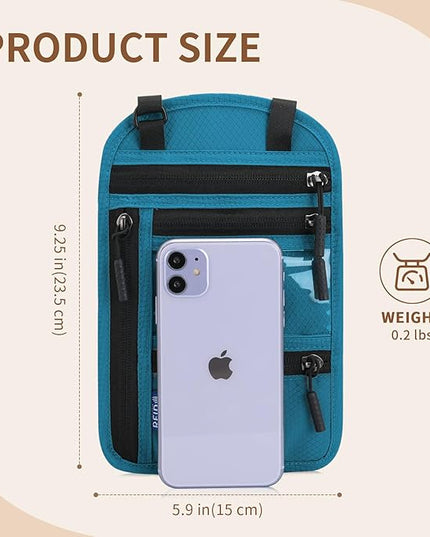 Passport Holder for Travel, RFID Travel Pouch Neck Wallet, Waterproof Passport Wallet for Women and Men, Lake Blue