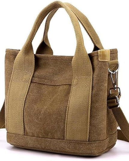 Small Tote Bag with Zipper, 2024 Canvas Multi-Pocket Crossbody Bag Shoulder Bag Satchel Hobo Bag Messenger Bag