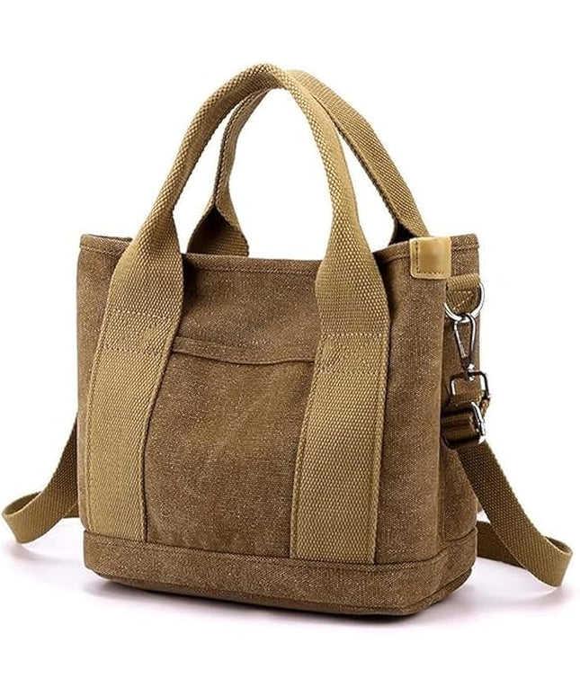 Small Tote Bag with Zipper, 2024 Canvas Multi-Pocket Crossbody Bag Shoulder Bag Satchel Hobo Bag Messenger Bag