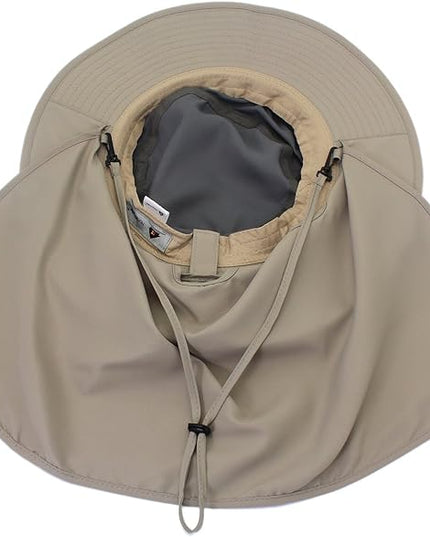 Home Prefer UPF50 Mens Sun Hat with Neck Flap Quick Dry UV Protection Cap Womens Wide Brim Fishing Hat Neck Flap Beach Garden