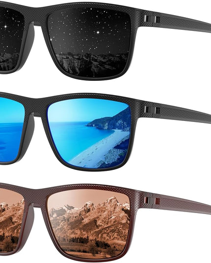 Polarized Sunglasses Men Women, Mens Sunglasses Lightweight UV Sun Glasses for Fishing Driving Golf
