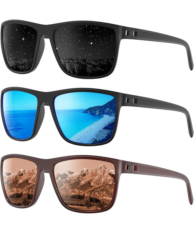 Polarized Sunglasses Men Women, Mens Sunglasses Lightweight UV Sun Glasses for Fishing Driving Golf