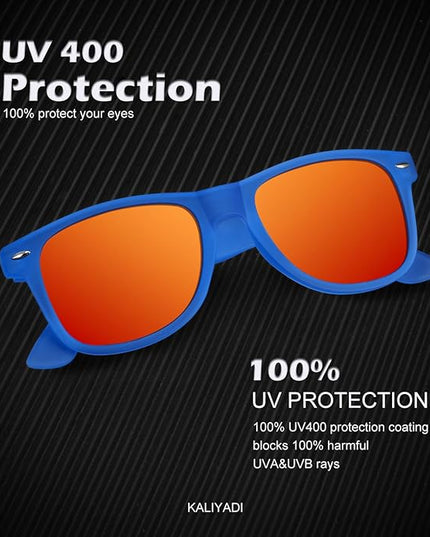 KALIYADI Polarized Sunglasses for Men and Women Matte Finish Sun glasses Color Mirror Lens UV Blocking (3 Pack)