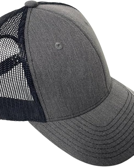 Classic Solid Dark Gray Mesh Trucker Hat - Adjustable Snapback Cap for Men & Women - Casual & Sporty Style