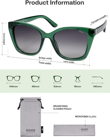 SOJOS Vintage Oversized Cateye Sunglasses Womens UV400 Large Designer Shades Lentes De Sol Para Mujer SJ2634