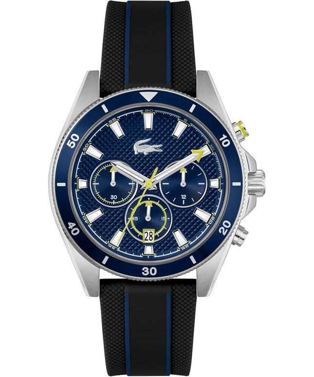 Lacoste Mainsail Men's Chronograph Watch - Stainless Steel - Water Resistant up to 5ATM/50 Meters - Contemporary, Sporty - Premium Fashion Timepiece - Gift for Him - 43mm